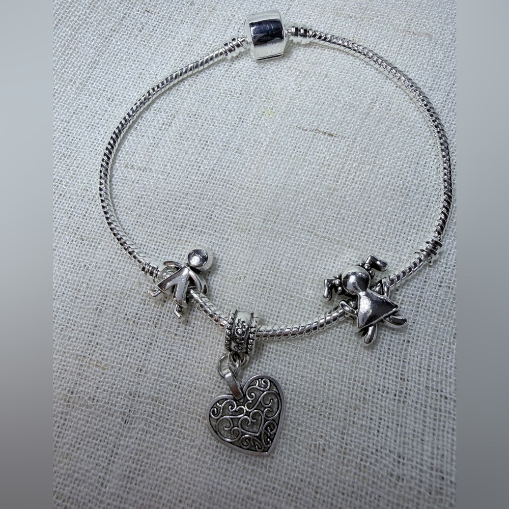 Real 925 sterling silver bracelet,snake chain,3 FREE charms.Unisex. 8”. GIFT